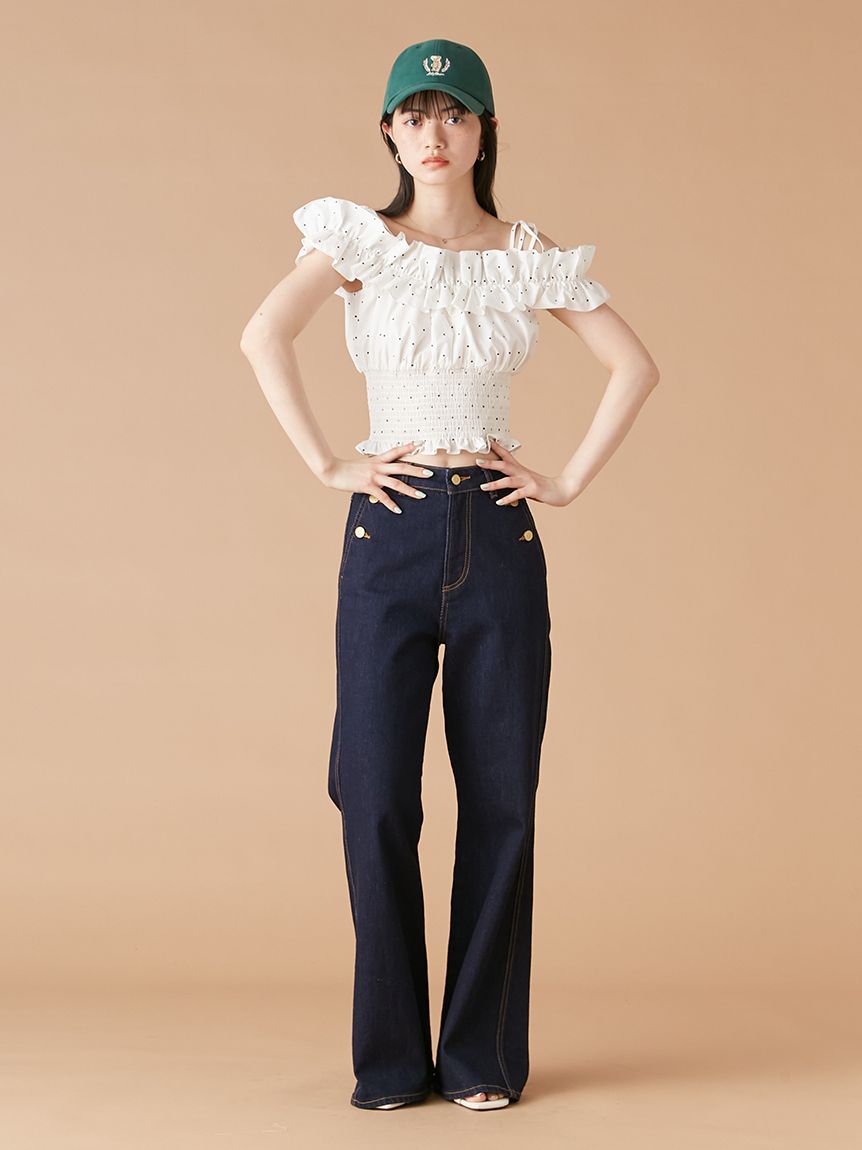 Lily Brown リリーブラウン ストレッチフレアデニムパンツ WEB限定00サイズ】ストレッチフレアデニムパンツ(デニムパンツ