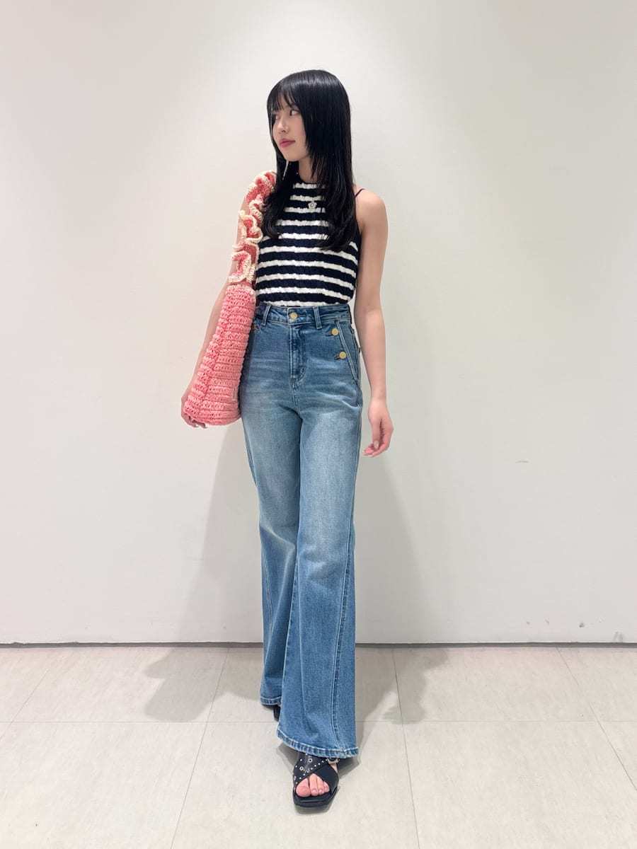 LILYBROWN リリーブラウン ストレッチフレアデニムパンツ ブルー0サイズ リリーブラウン LILY BROWN 【WEB限定00サイズ】ストレッチ