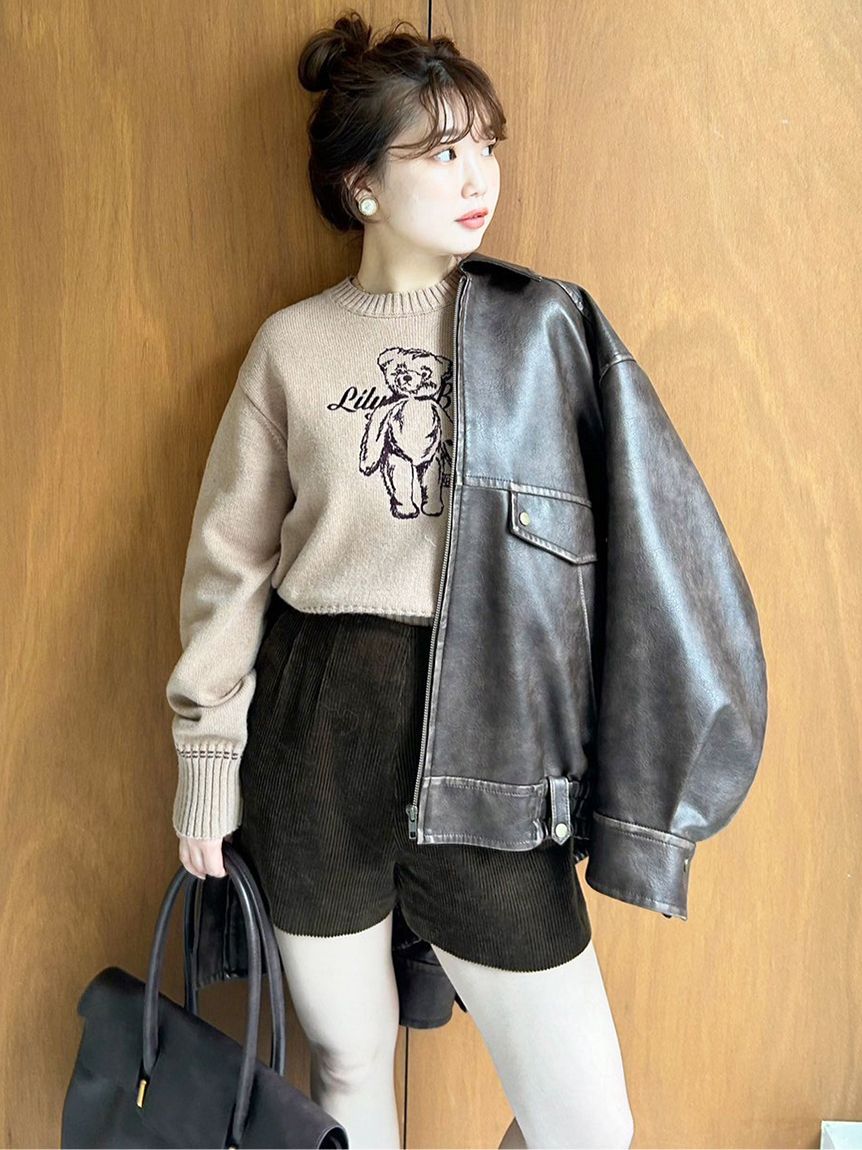 LILY BROWN ブラック ハーフパンツ サイズ0 リリーブラウン LILY BROWN ペインターデニムハーフパンツ （BLK