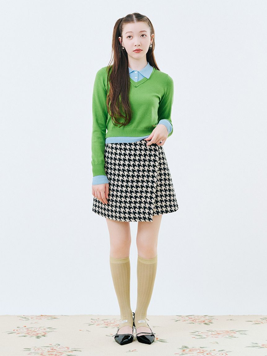 リリーブラウン　ロービングチェックスカショーパン WEB限定サイズ2】ロービングチェックスカショーパン(スカート