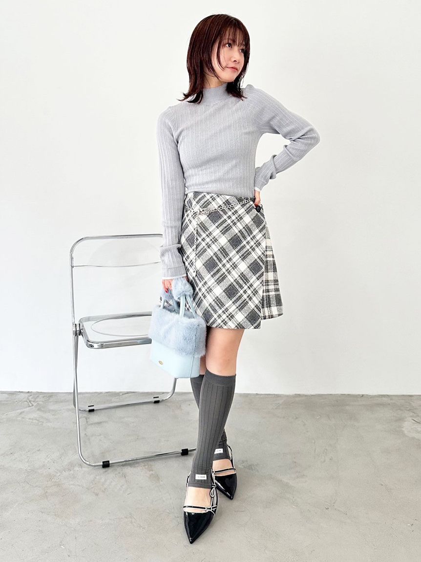 リリーブラウン　ロービングチェックスカショーパン WEB限定サイズ2】ロービングチェックスカショーパン(スカート