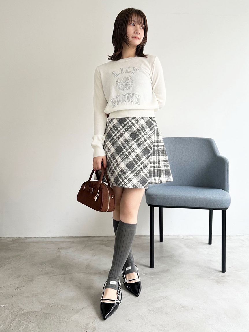リリーブラウン ロービングチェックスカショーパン WEB限定サイズ2】ロービングチェックスカショーパン(スカート