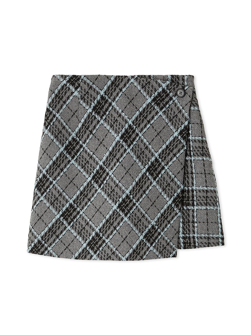 リリーブラウン　ブラウン系 チェック柄 ポンチョ ベルト付き リリーブラウン ブラウン系 チェック柄 ポンチョ ベルト付き