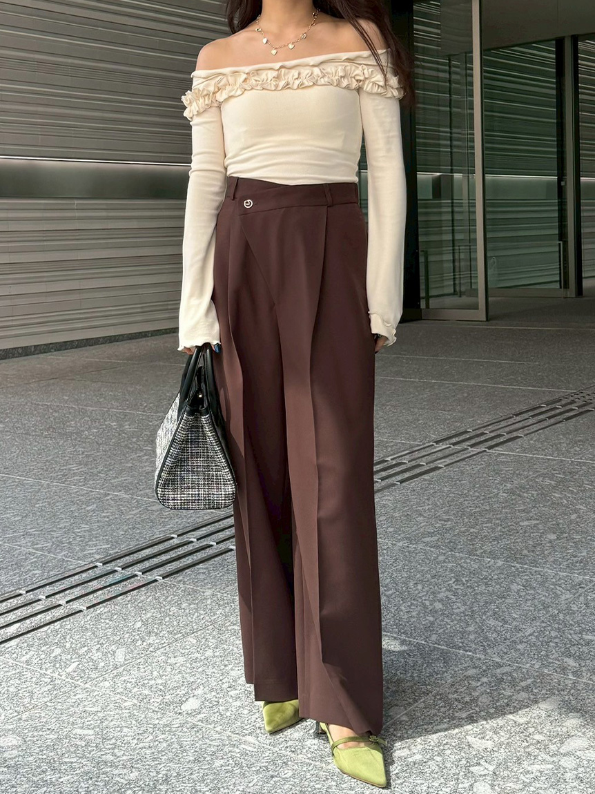 アシメデザインワイドパンツ(ロングパンツ)｜パンツ｜LILY BROWN