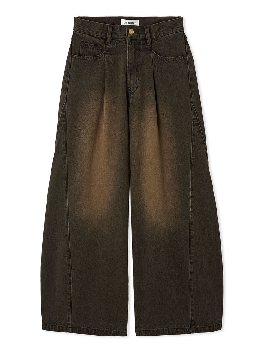 WEB限定00サイズ】サイドラインバギーデニムパンツ(デニムパンツ