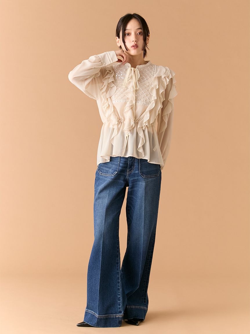 ストレートフレアデニムパンツ(Hearts2Hearts着用)(デニムパンツ