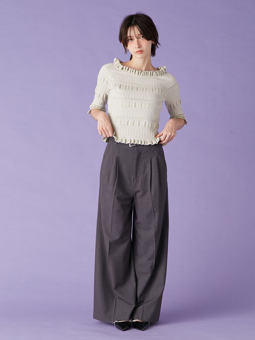 パンツ Lily and art ベルト付きタックワイドパンツ(ワイドパンツ)｜パンツ｜LILY BROWN