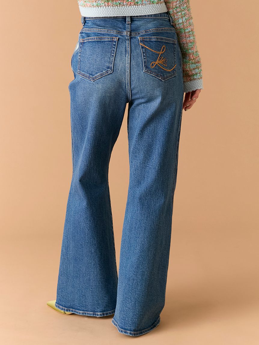 WEB限定00サイズ】ストレッチフレアデニムパンツ(デニムパンツ