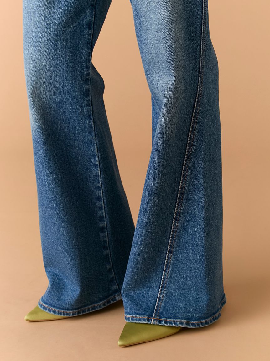 WEB限定00サイズ】ストレッチフレアデニムパンツ(デニムパンツ