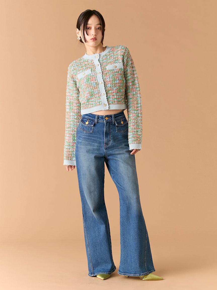 WEB限定00サイズ】ストレッチフレアデニムパンツ(デニムパンツ