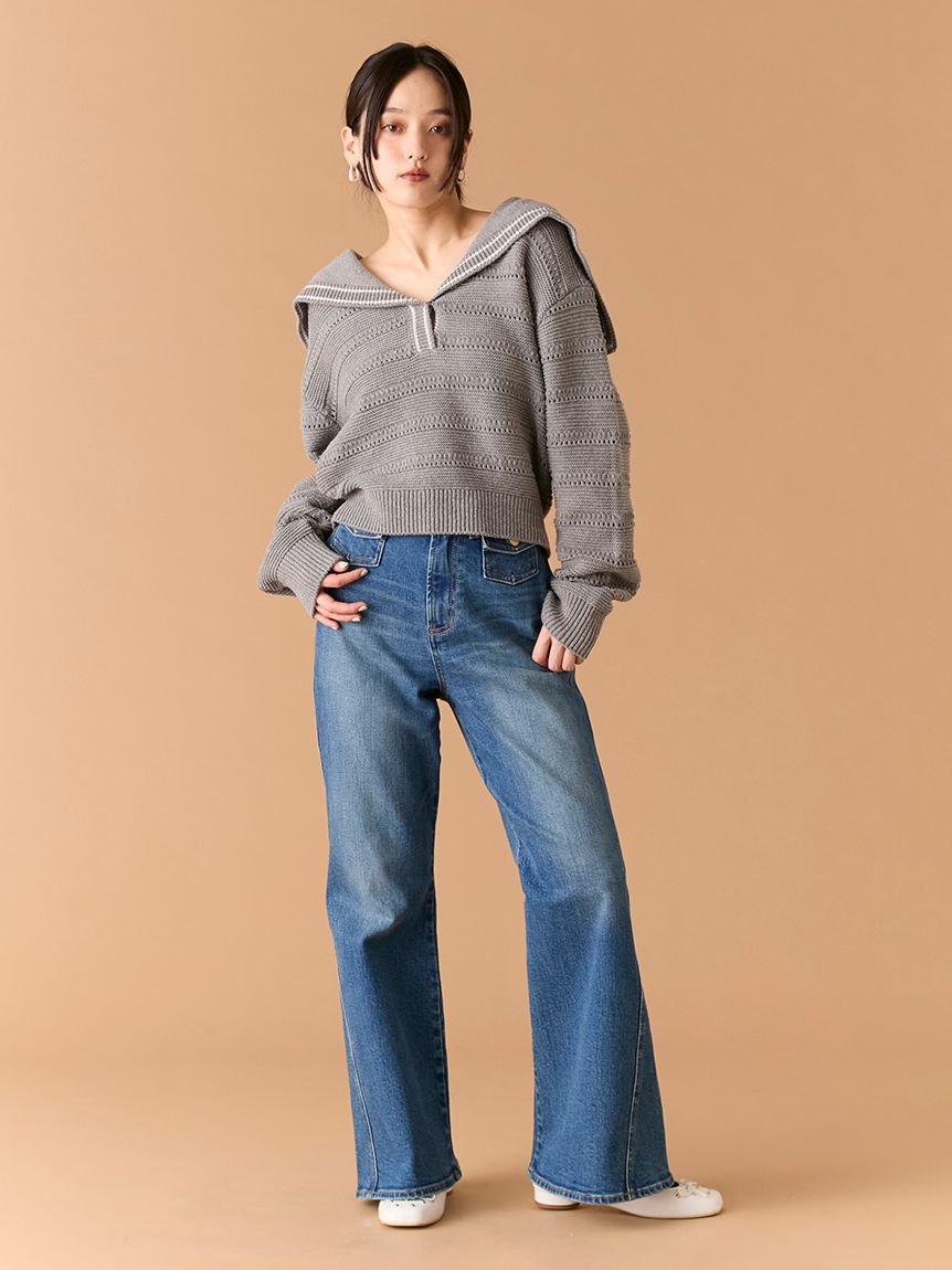 リリーブラウン　ストレッチフレアデニムパンツ WEB限定00サイズ】ストレッチフレアデニムパンツ(デニムパンツ