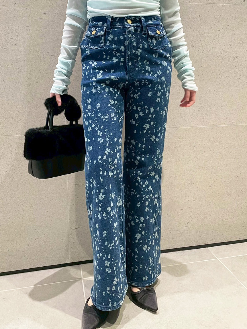 WEB限定00サイズ】ストレッチフレアデニムパンツ(デニムパンツ