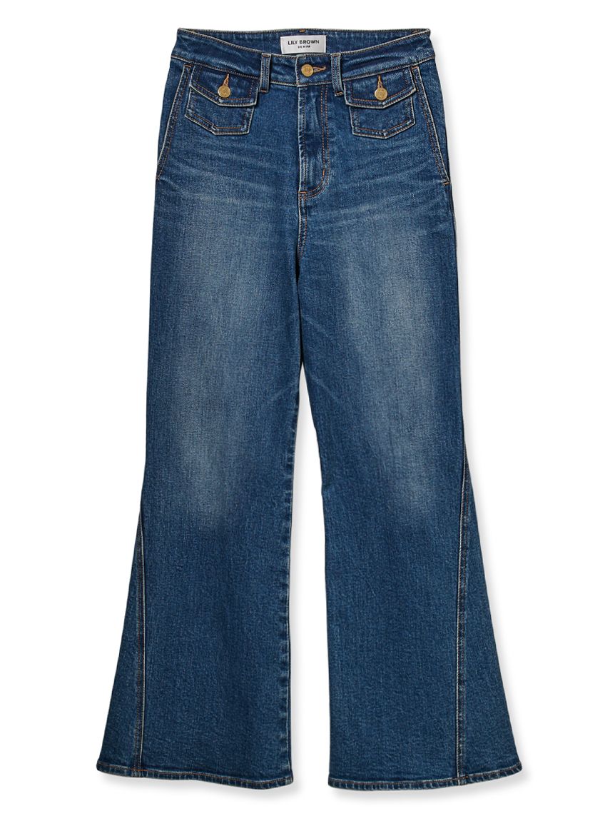 WEB限定00サイズ】ストレッチフレアデニムパンツ(デニムパンツ