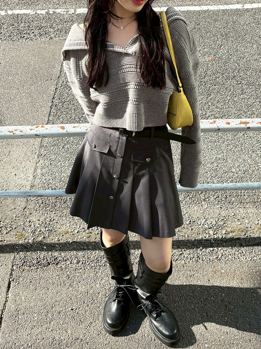 ベルト付きプリーツスカショーパン(Hearts2Hearts着用)(スカートパンツ