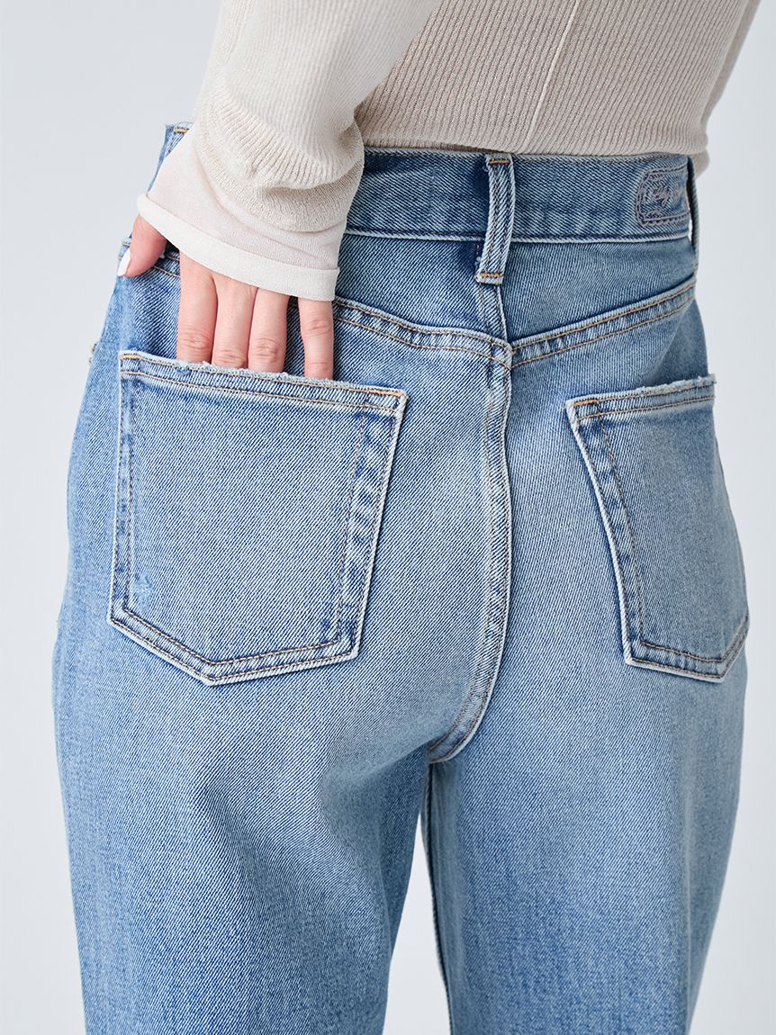WEB限定00サイズ】ストレッチセミフレアデニムパンツ(デニムパンツ