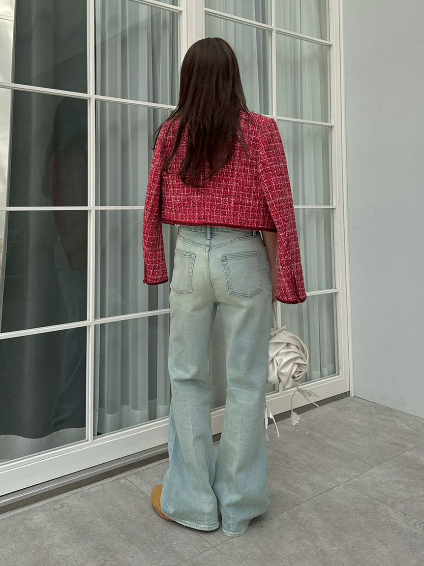 WEB限定00サイズ】ストレッチセミフレアデニムパンツ(デニムパンツ