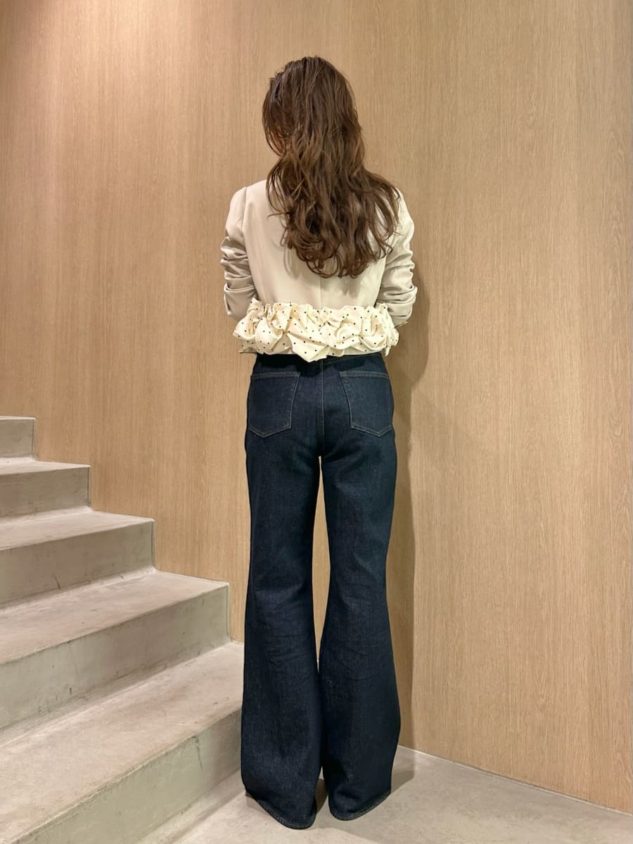 WEB限定00サイズ】ストレッチセミフレアデニムパンツ(デニムパンツ