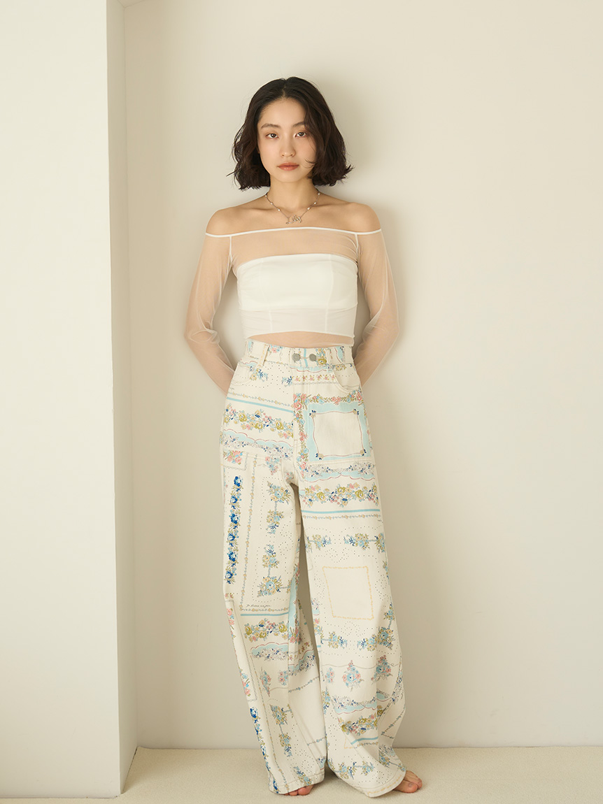 WEB限定00サイズ】ダブルニーカーブワイドデニムパンツ(デニムパンツ