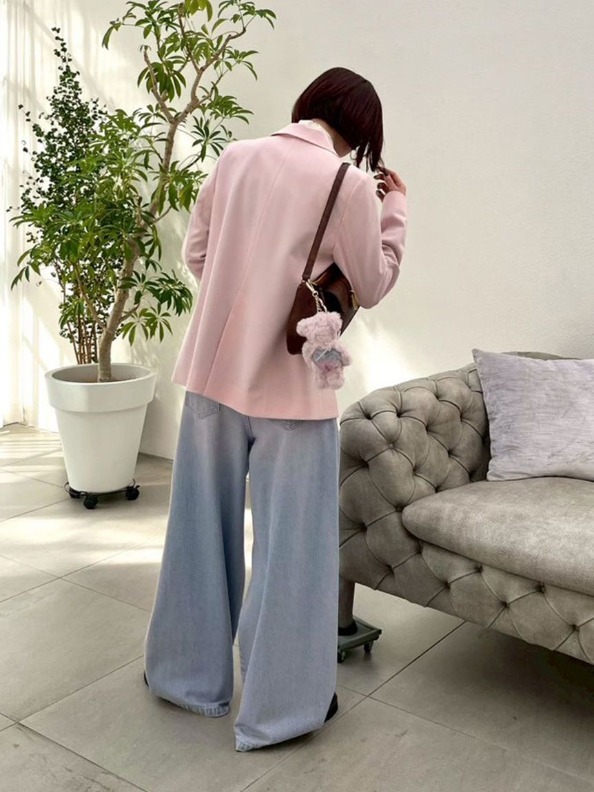 WEB限定00サイズ】ダブルニーカーブワイドデニムパンツ(デニムパンツ