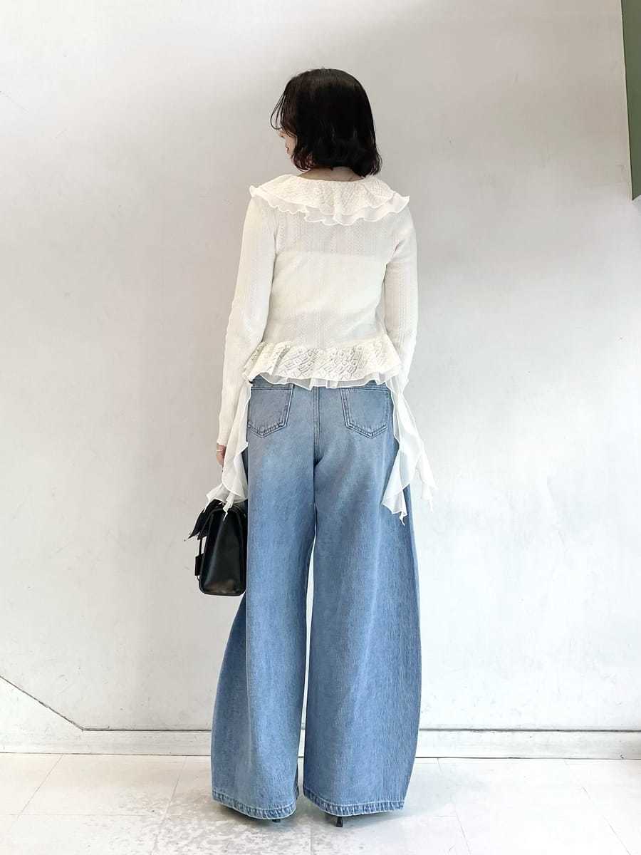 WEB限定00サイズ】ダブルニーカーブワイドデニムパンツ(デニムパンツ