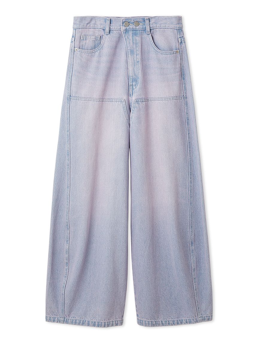 WEB限定00サイズ】ダブルニーカーブワイドデニムパンツ(デニムパンツ