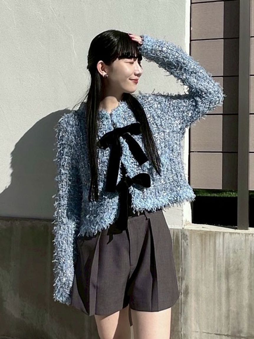 【ヒールクリーク】４点セット　ダウンベスト＋ショートパンツ＋セーター＋ニット帽 セットアップ ニットセットアップ（セーター＆ショートパンツ 2点