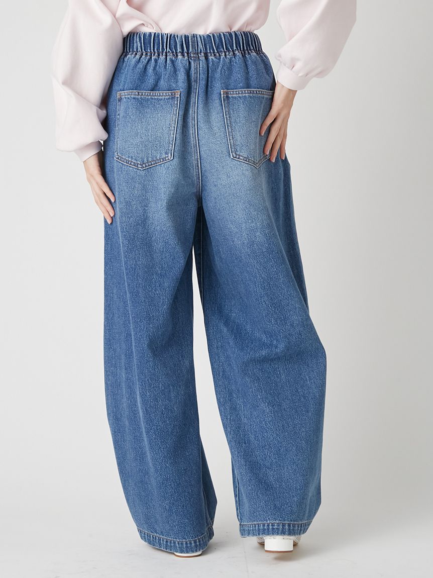 WEB限定00サイズ】ワイドレッグイージーデニムパンツ(デニムパンツ