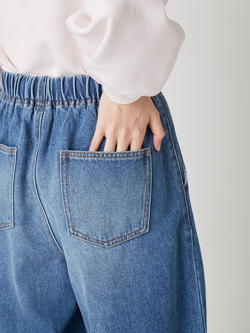 WEB限定00サイズ】ワイドレッグイージーデニムパンツ(デニムパンツ