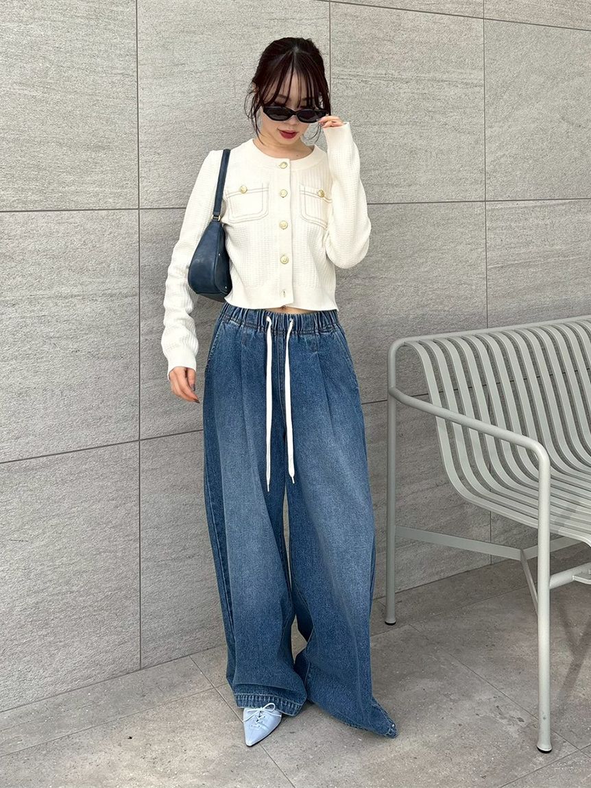 WEB限定00サイズ】ワイドレッグイージーデニムパンツ(デニムパンツ