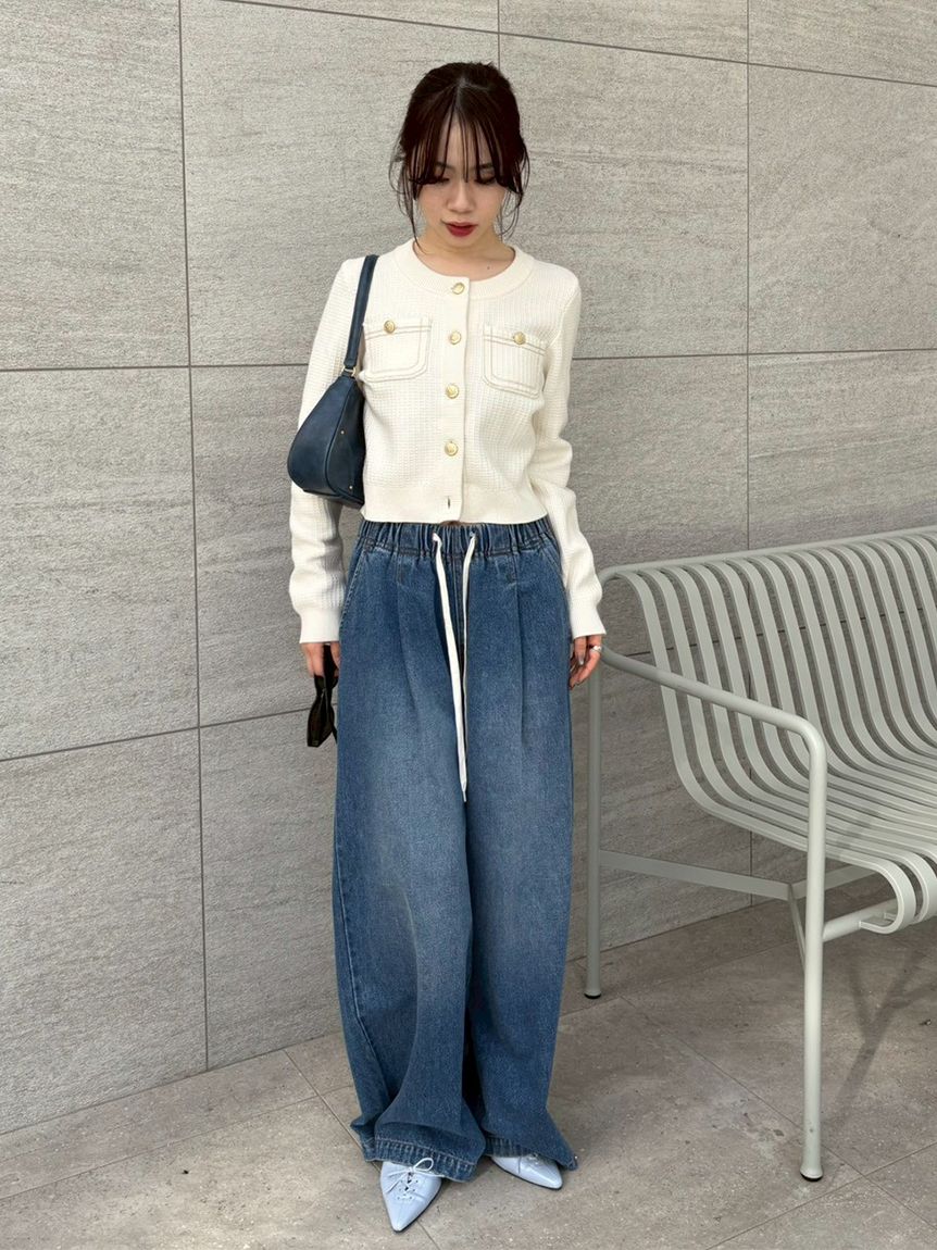 WEB限定00サイズ】ワイドレッグイージーデニムパンツ(デニムパンツ