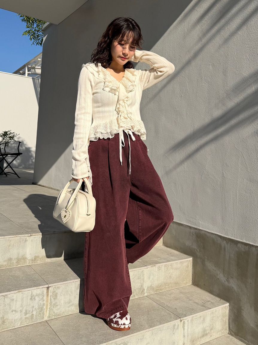 WEB限定00サイズ】ワイドレッグイージーデニムパンツ(デニムパンツ