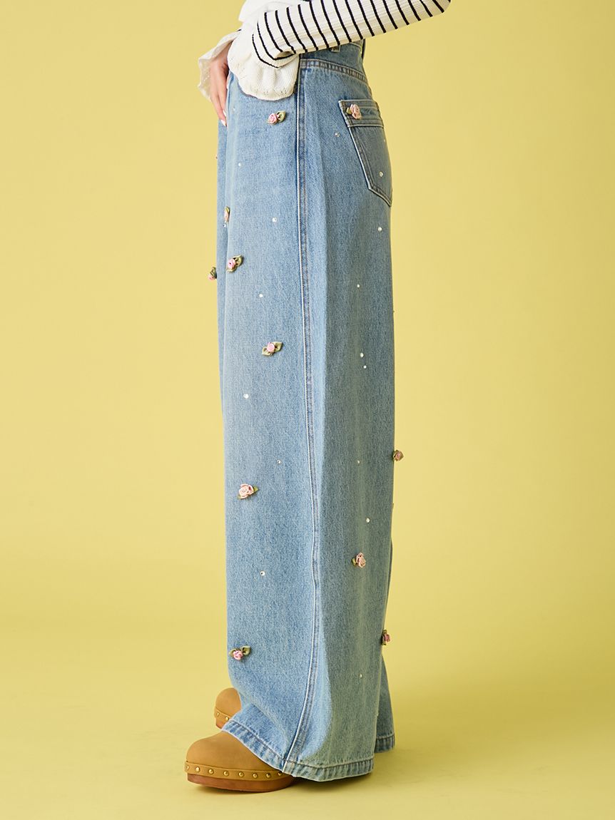 WEB限定00サイズ】[L.B CANDY STOCK]バリエーションビジューデニム