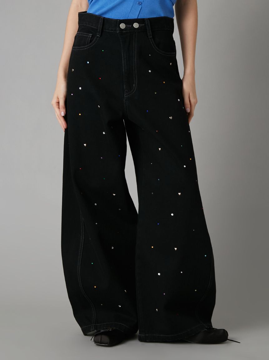 WEB限定00サイズ】[L.B CANDY STOCK]バリエーションビジューデニム