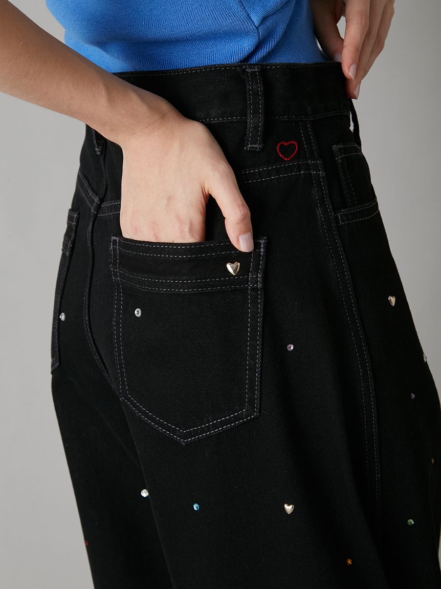 WEB限定00サイズ】[L.B CANDY STOCK]バリエーションビジューデニム