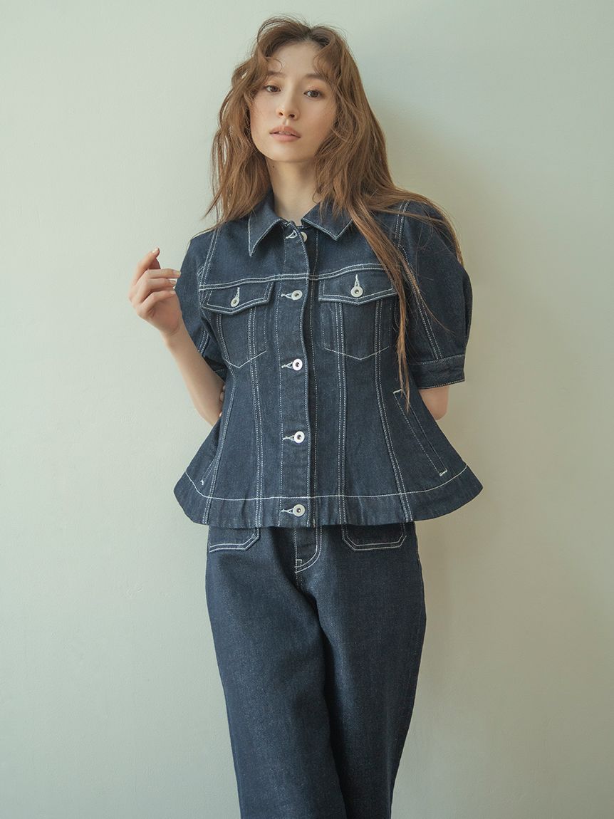 ★専用【新品】lily brown デニムセットアップ ストレッチセミフレアデニムパンツ(デニムパンツ)｜パンツ｜LILY BROWN