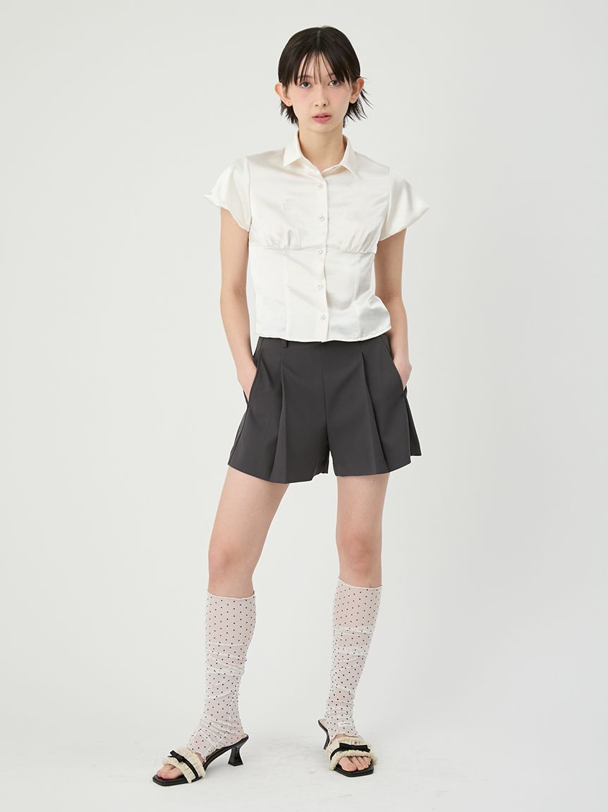ベルト付きタックショートパンツ(ショートパンツ)|パンツ|LILY BROWN ベルト付きタックショートパンツ(ショートパンツ)|パンツ|LILY BROWN