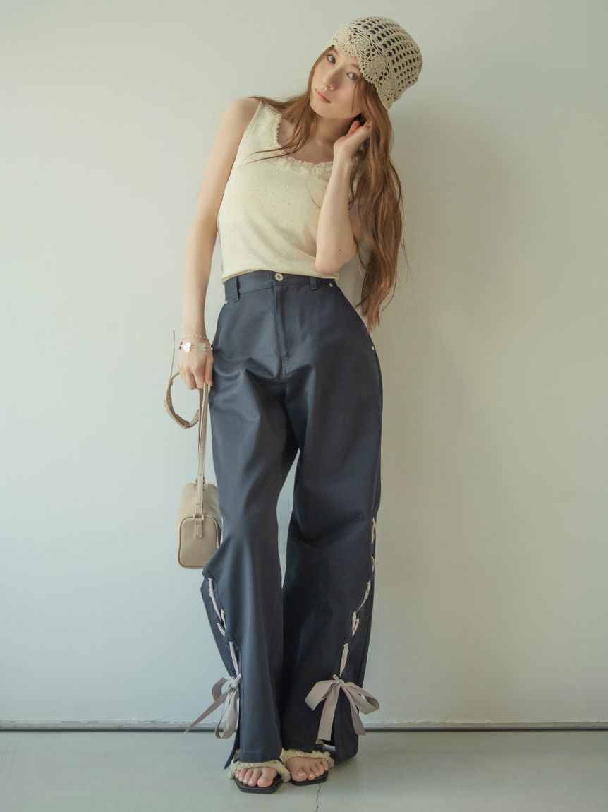 レースアップリボンカーゴパンツ(ロングパンツ)｜パンツ｜LILY BROWN