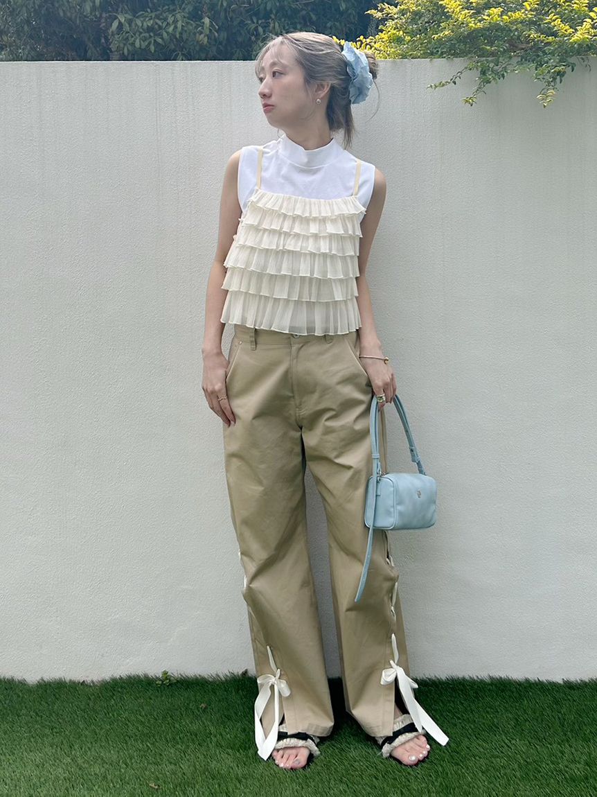 レースアップリボンカーゴパンツ(ロングパンツ)｜パンツ｜LILY BROWN