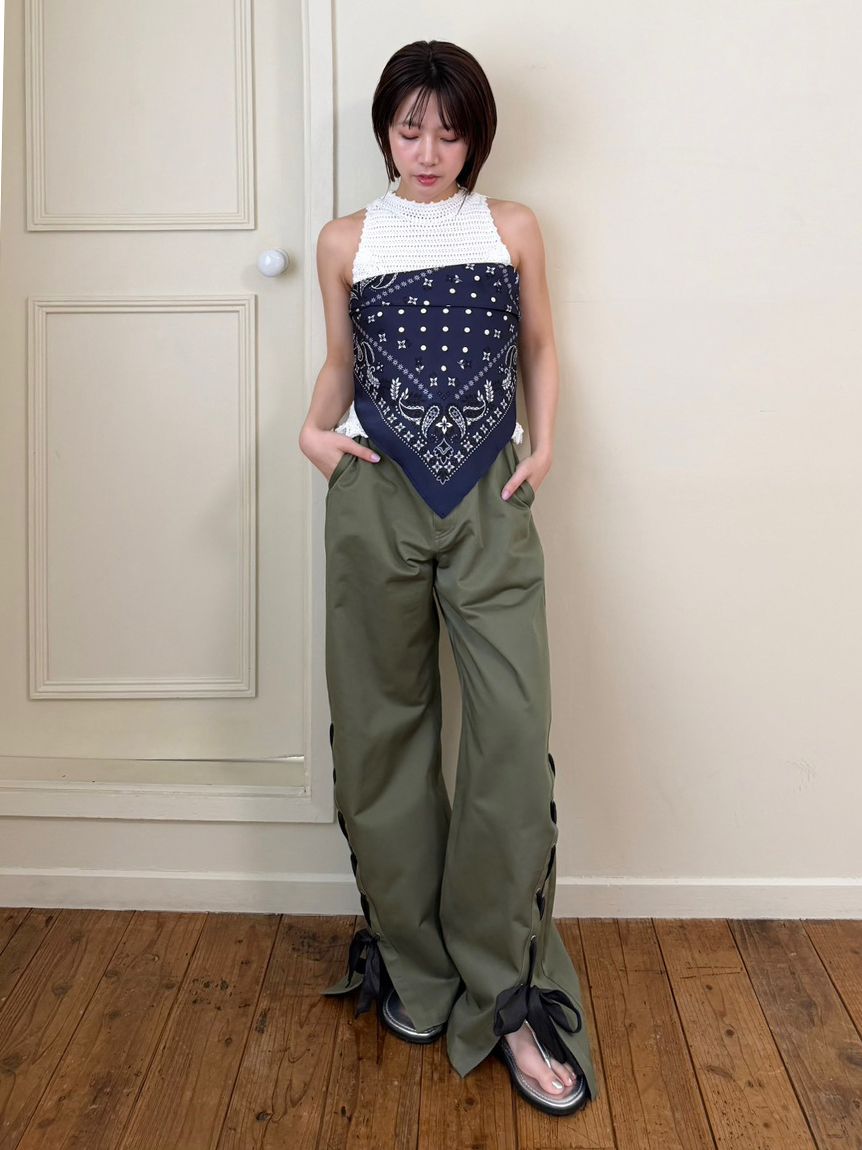 レースアップリボンカーゴパンツ(ロングパンツ)｜パンツ｜LILY BROWN