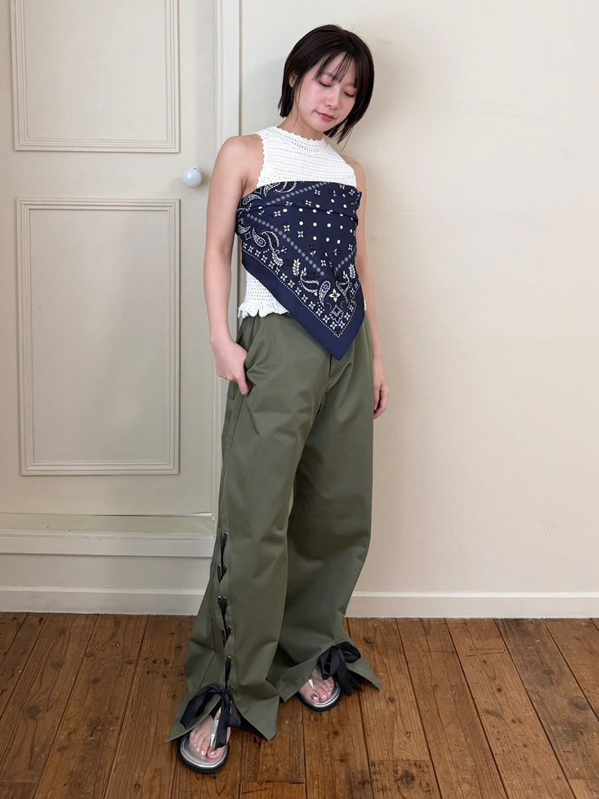 レースアップリボンカーゴパンツ(ロングパンツ)｜パンツ｜LILY BROWN