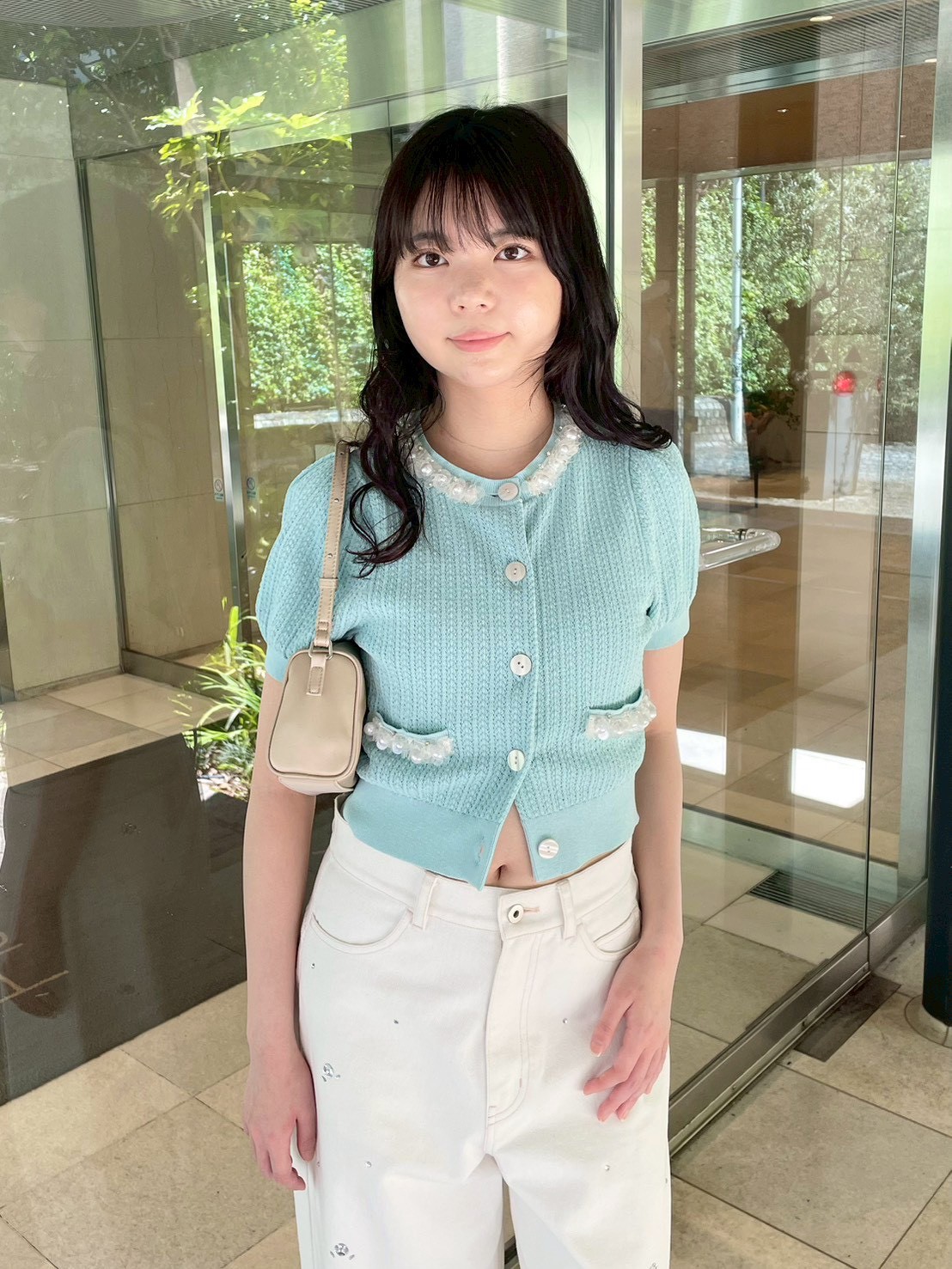 L.B CANDY STOCK]カットワークビジューデニムパンツ(デニムパンツ