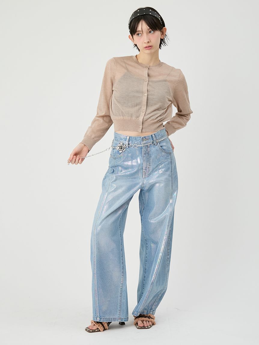 ホイルカーブデニムパンツ(ロングパンツ)|パンツ|LILY BROWN(リリー ホイルカーブデニムパンツ(ロングパンツ)|パンツ|LILY BROWN(リリー