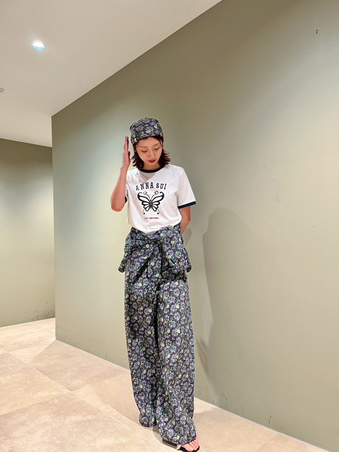 LILY BROWN×ANNA SUI】バタフライワイドデニムパンツ(デニムパンツ