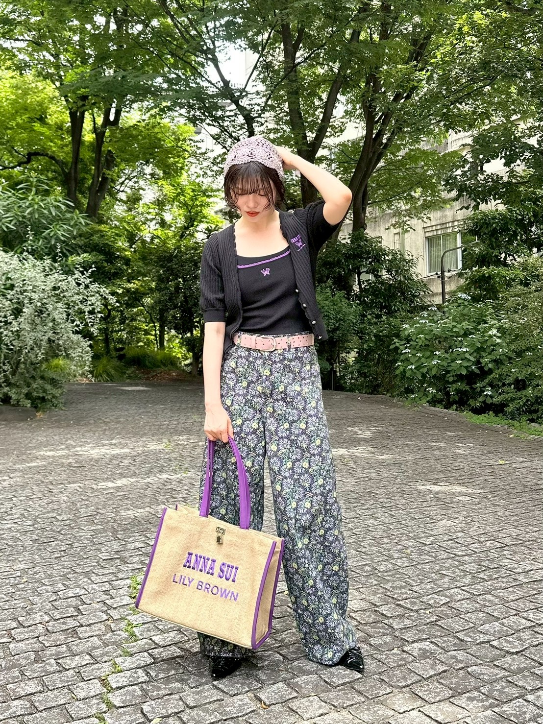 LILY BROWN×ANNA SUI】バタフライワイドデニムパンツ(デニムパンツ