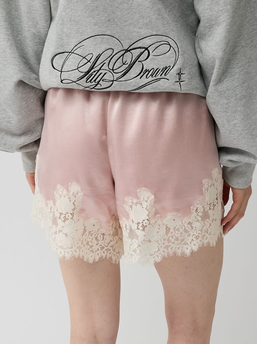 レーストリムサテンショートパンツ(ショート・ハーフパンツ)｜PANTS