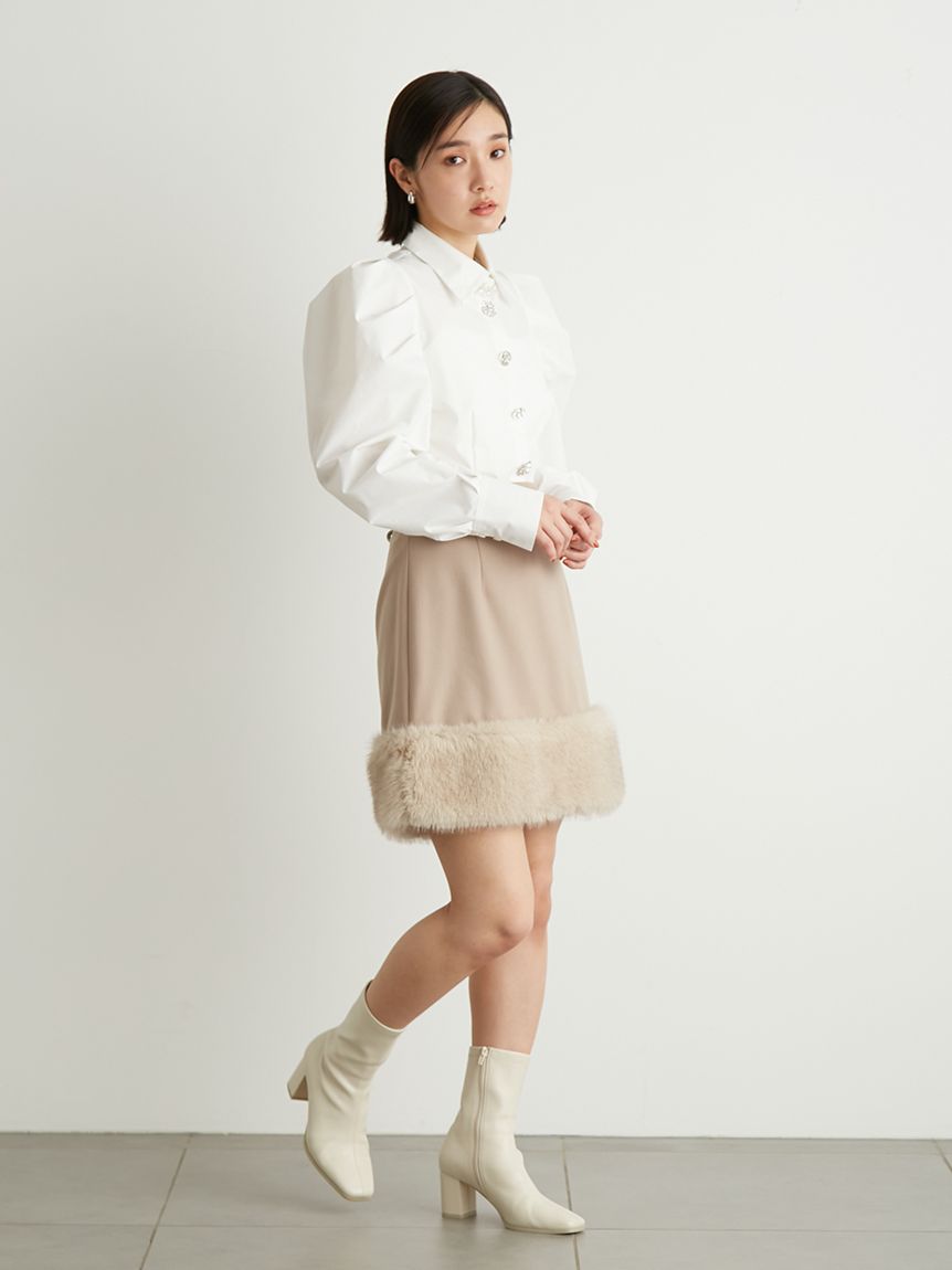 ミニスカートESTNATION【美品】FOX ラビットファー ミニ スカート