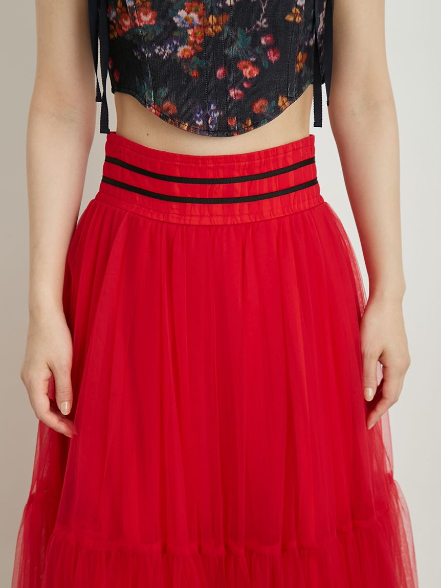 ダブルラインチュールスカート(ロングスカート)｜スカート｜LILY BROWN  