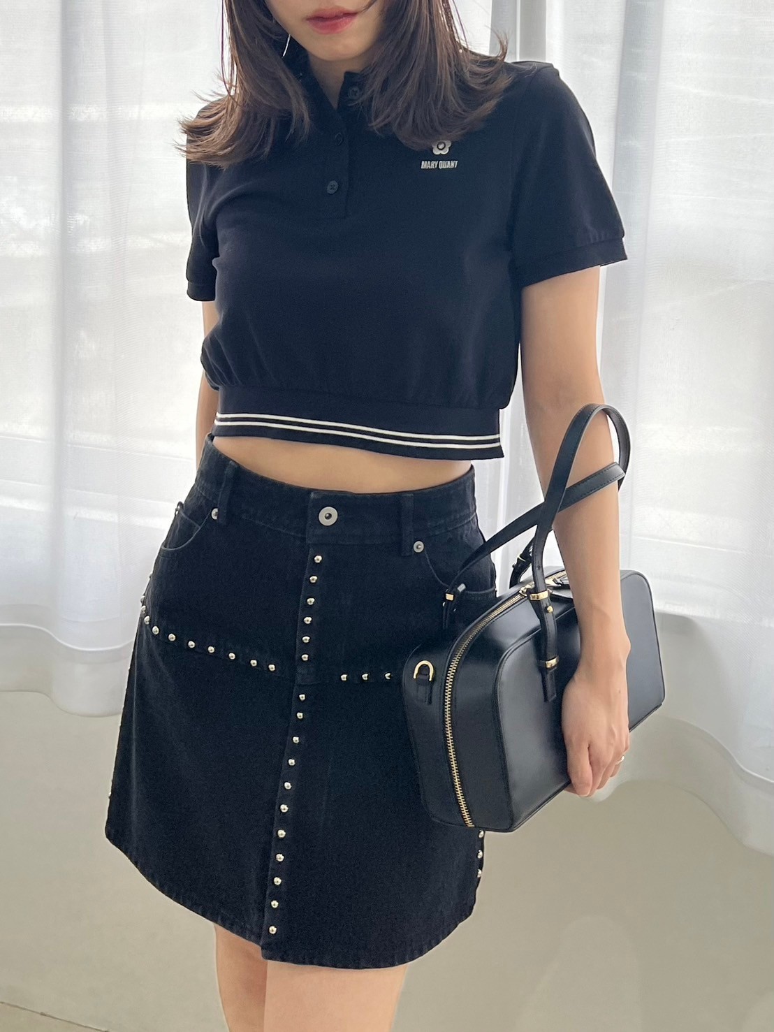 L.B CANDY STOCK]スタッズ2WAYデニムスカート(ミニスカート)｜スカート  