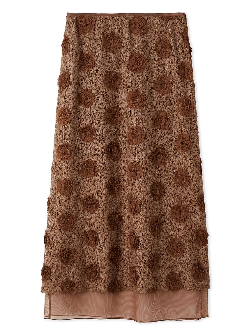 B00654 Lily Brown フラワーフロッキーラップスカート ピンク LILY BROWN Lily Brown フラワーフロッキーラップスカート