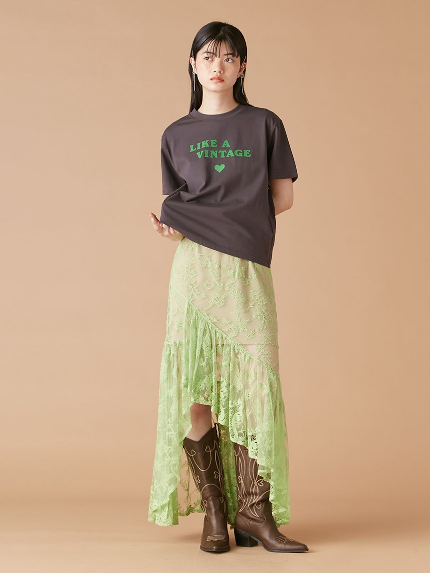 【新品】LILY BROWN 花柄 レース ロング スカート 1 M LILY BROWN（リリーブラウン）の「レーススカート（スカート
